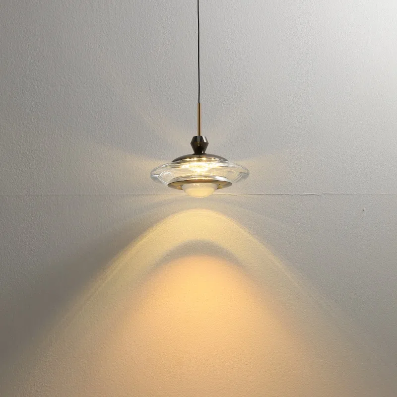7W Hand Sweep Touch Pendant Lamp in Aluminum and Acrylic, product photograph