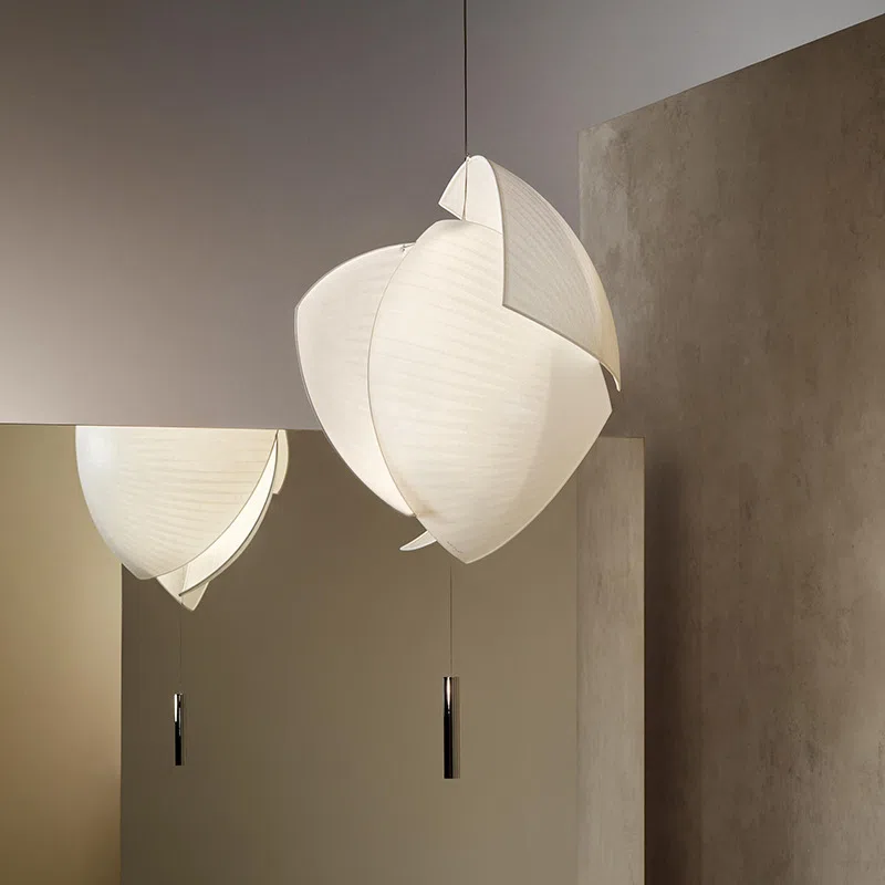 E27 Acrylic PT Fabric Hanging Pendant Lamp in Acrylic and PT Fabric, product photograph