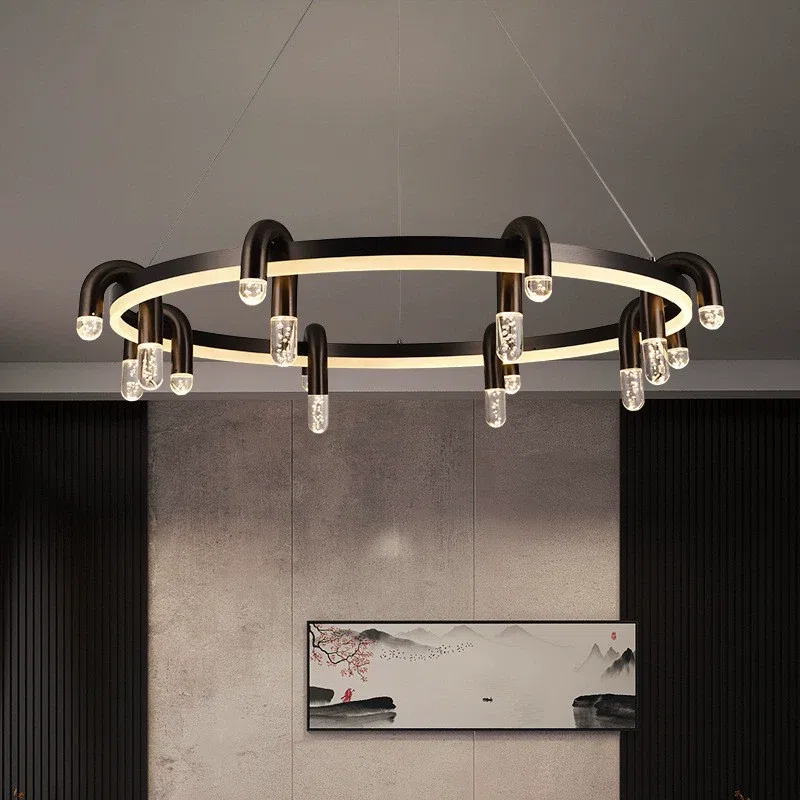 Aluminum Iron LED Pendant Lamp in Aluminum and Iron, product photograph