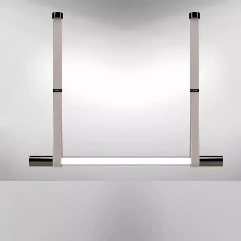 Aluminum Strip Glass LED Pendant Light in Acrylic and Aluminum and Striped Glass, product photograph
