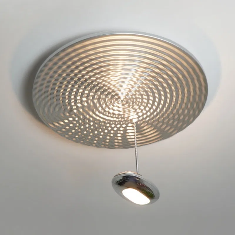 Art Gold Chrome Metal Pendant Light in Acrylic and PVC and Metal, product photograph