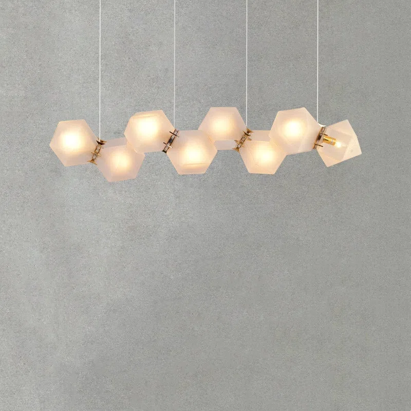 Ball Glass Long Pendant Lamp in Glass and Hardware, product photograph