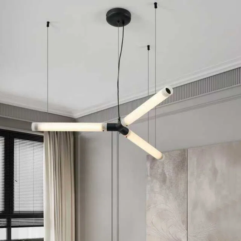 Black White Iron Acrylic Pendant Light in Acrylic and Iron Plating, product photograph