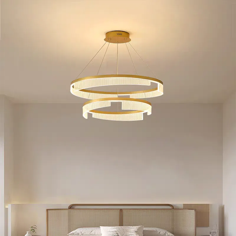 Black Gold Acrylic Round Pendant Light in Aluminum Spray Paint and Acrylic, product photograph