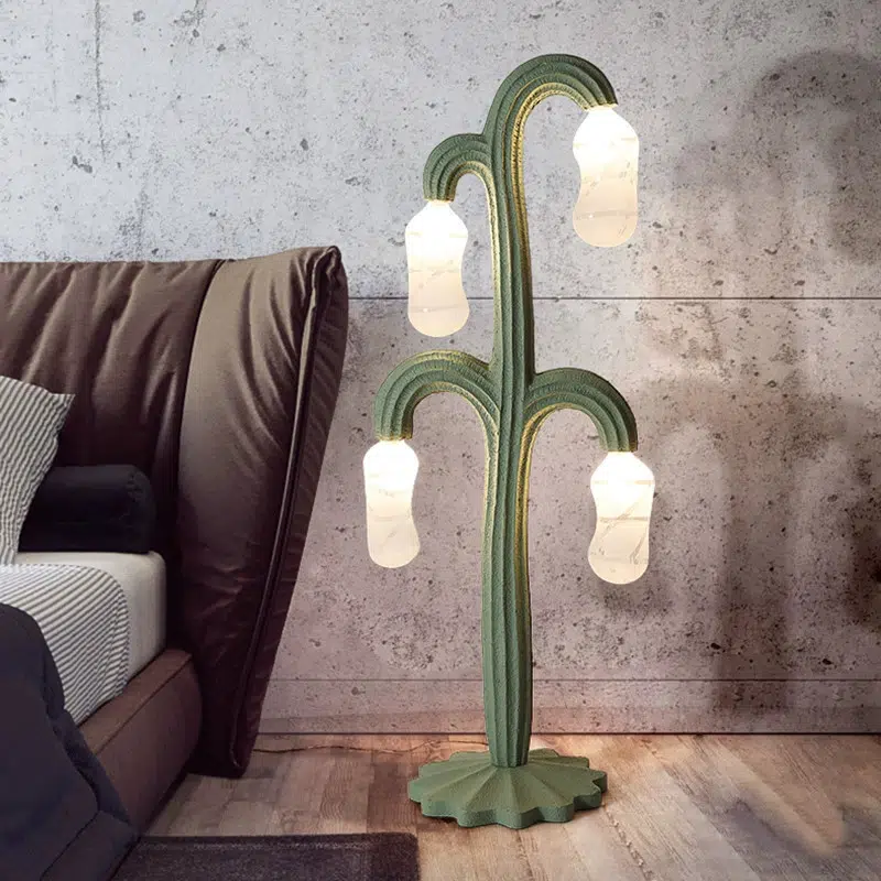 Cactus Type Glass Resin LED Floor Light in Glass and Resin, product photograph