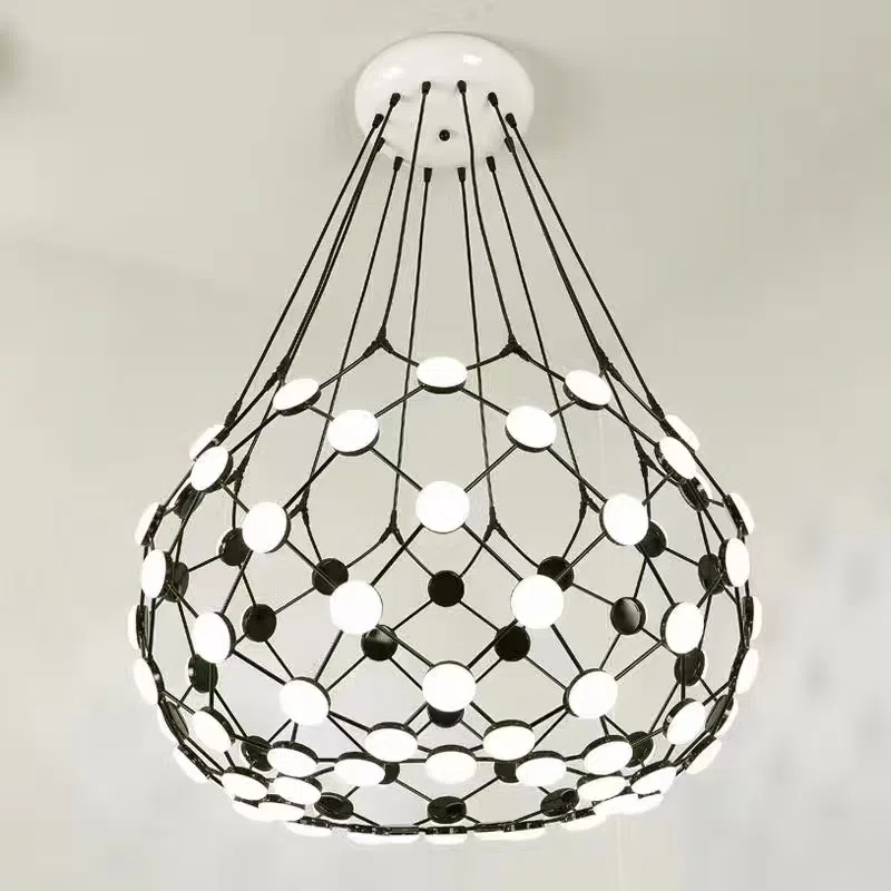 Crystal Iron Acrylic LED Pendant Lamp in Iron Plating and Acrylic, product photograph