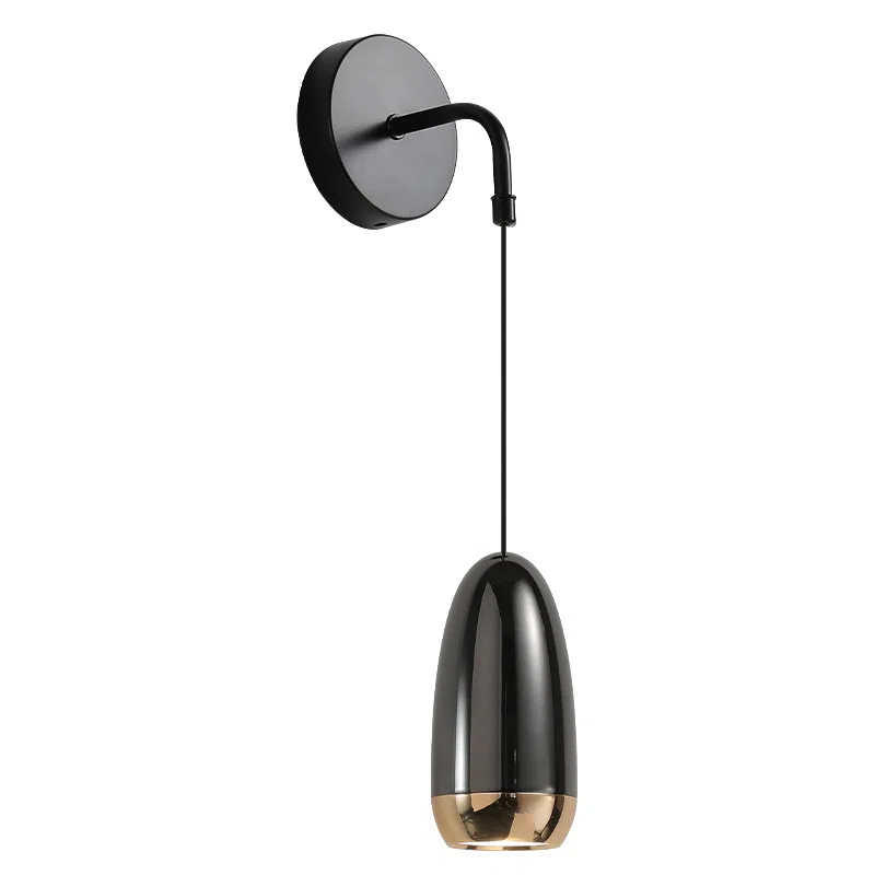 Cylinder Hovering Lift Small Wall Light in Aluminum and Lens, product photograph