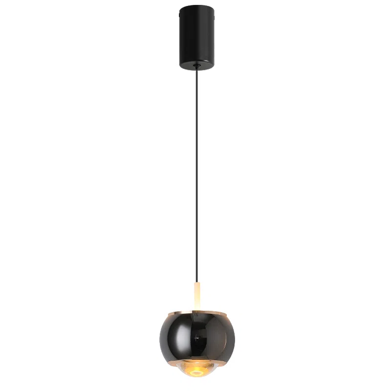 D10CM LED Lens Metal Pendant Light in Aluminum and Lens, product photograph