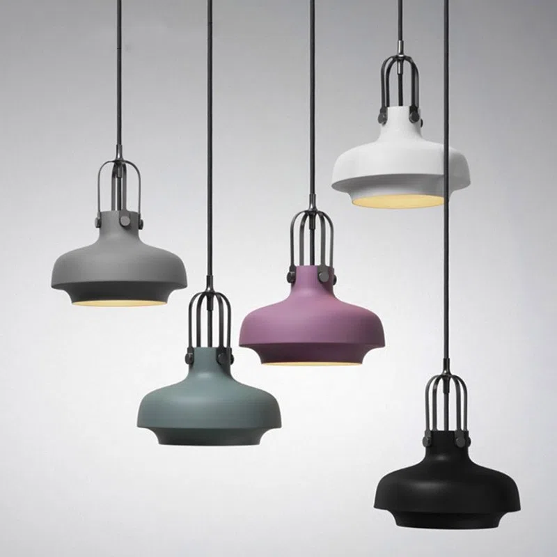 D20/35/38cm Iron Colorful Pendant Lamp in Aluminum Cover and Iron Bracket, product photograph
