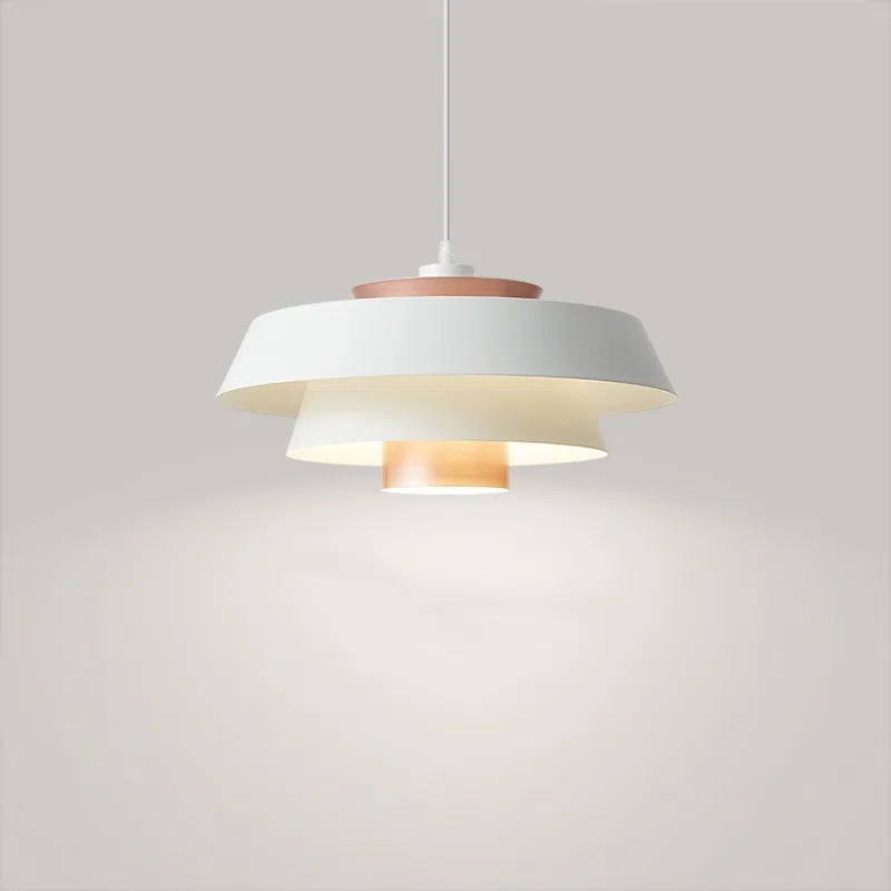 D30cm Round Black White Pendant Light in Aluminum, product photograph