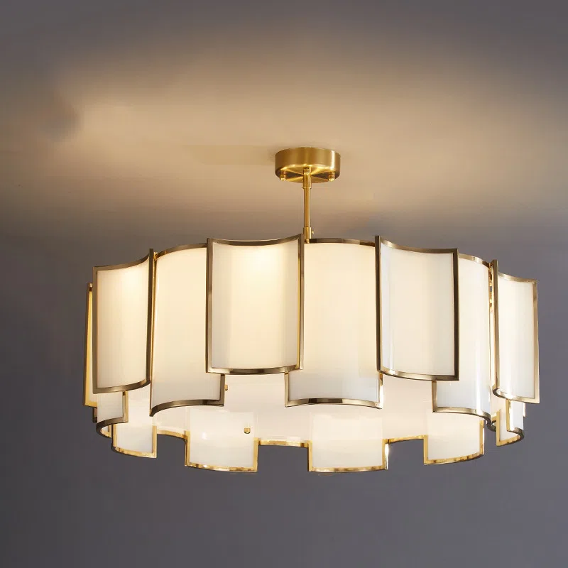 D60/80/100CM Gold Glass Pendant Lamp in Iron Paint and Glass, product photograph