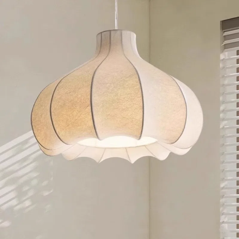 D60CM Iron Silk Pendant Lamp in Iron and Silk, product photograph