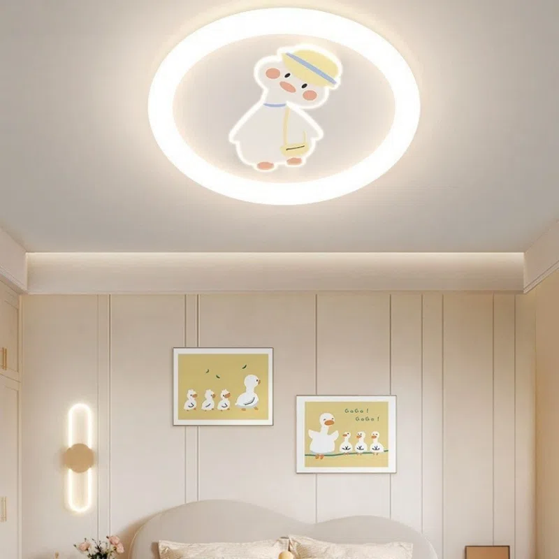 D50CM Cute Duck Round Smart LED Ceiling Lamp in Acrylic and Plastic, product photograph