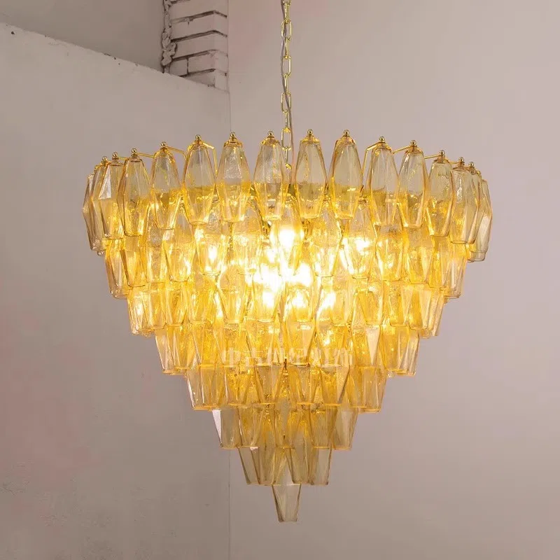 E14 Colourful Glass Pendant Light in Iron Plating and Glass, product photograph