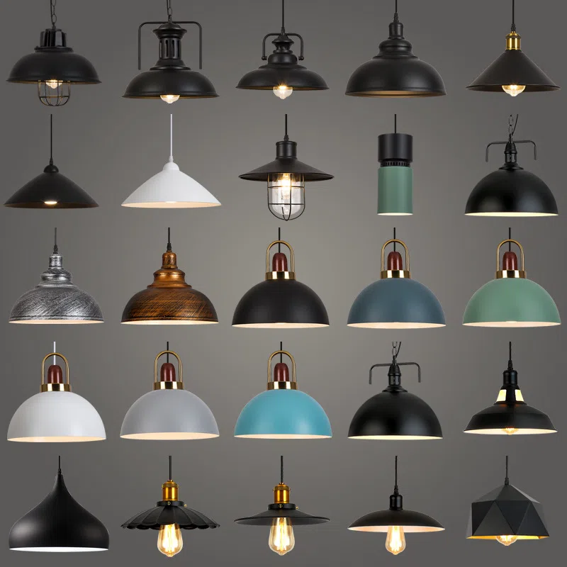 E27/E26 Colorful Metal LED Pendant Lamp in Metal, product photograph