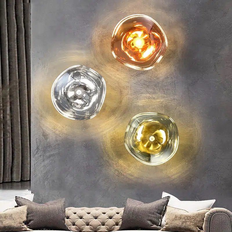 E27/E26 Metal Lava LED Wall Lamp in Metal and PVC, product photograph