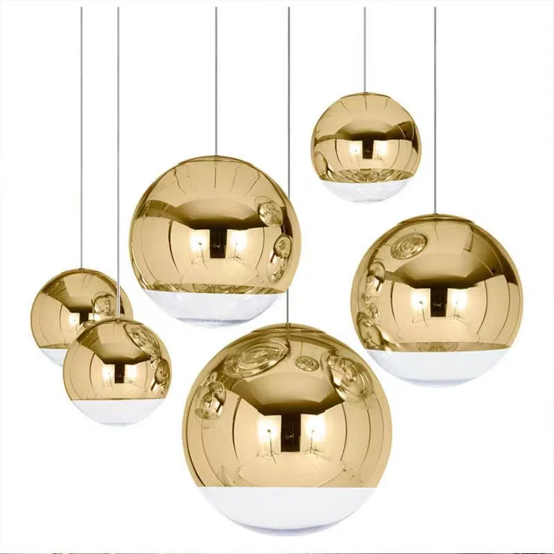 E27/E26 Bubble Ball Glass Pendant Lamp in Iron and Glass, product photograph