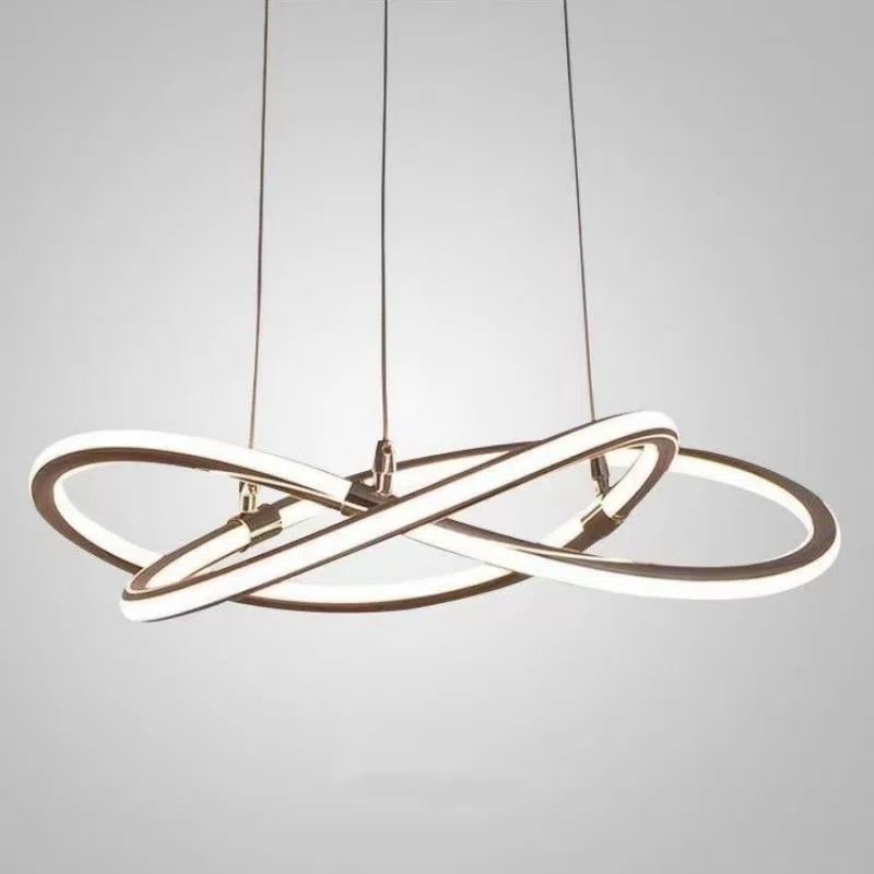 D100CM Four Leaf Clover Golden Pendant Lamp in Aluminum, product photograph