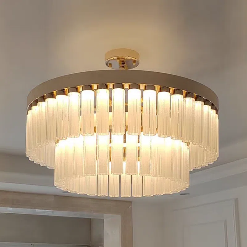 G4 Glass Chrysanthemum Tube Pendant Light in Iron Plating and Glass Chrysanthemum Tube, product photograph