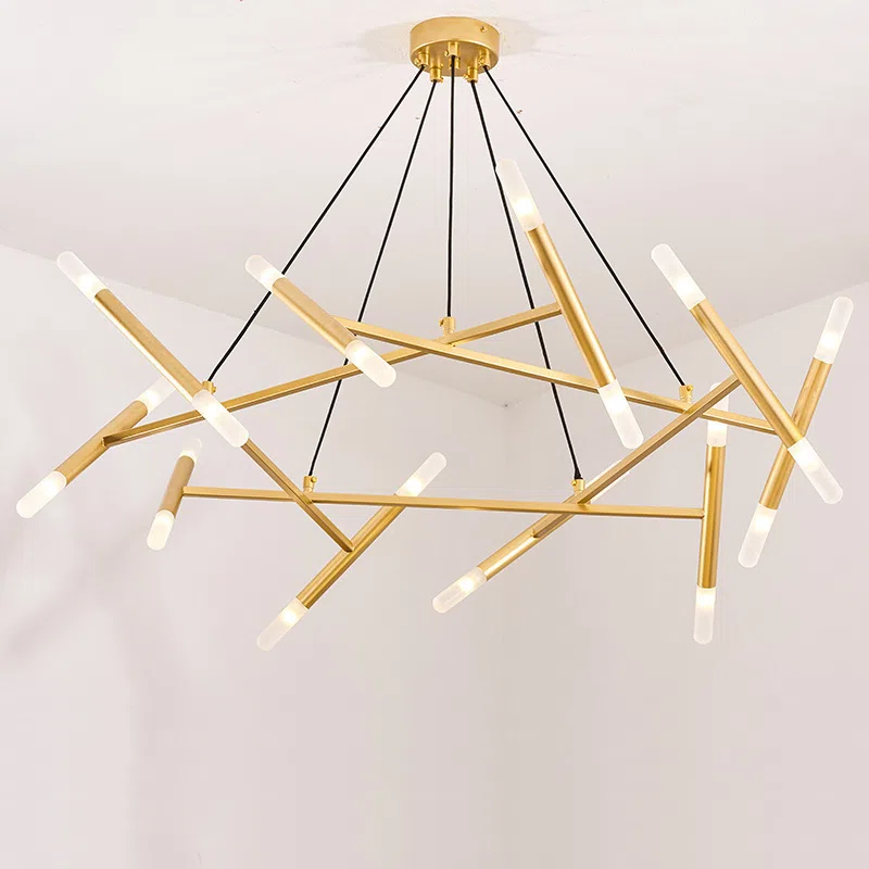 G4 Gold Iron Acrylic Pendant Light in Iron and Acrylic, product photograph