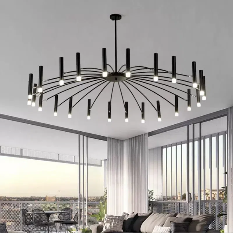 G9 Iron Large Black White Pendant Light in Iron, product photograph