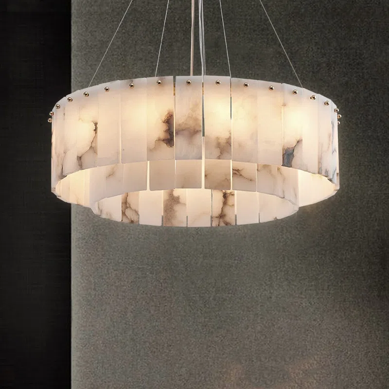 G9 Modern All Copper Marble Pendant Lamp in Copper and Marble, product photograph