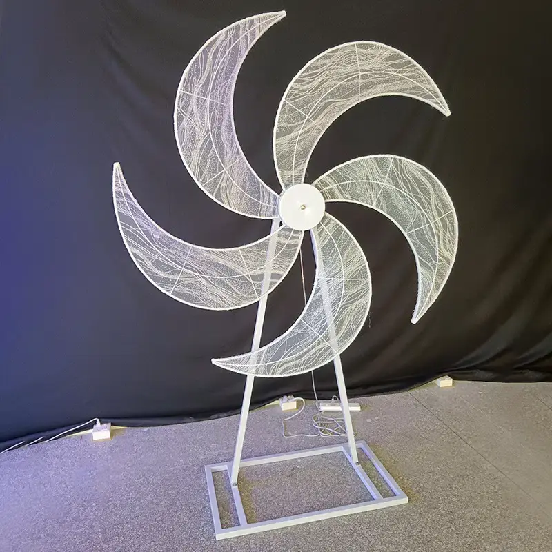 Giant Windmill LED Wedding Floor Light in Iron and Fabric, product photograph