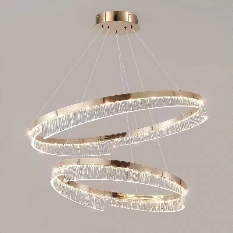 Gold Aluminum LED Circle Pendant Light in Aluminum Plating and Acrylic, product photograph