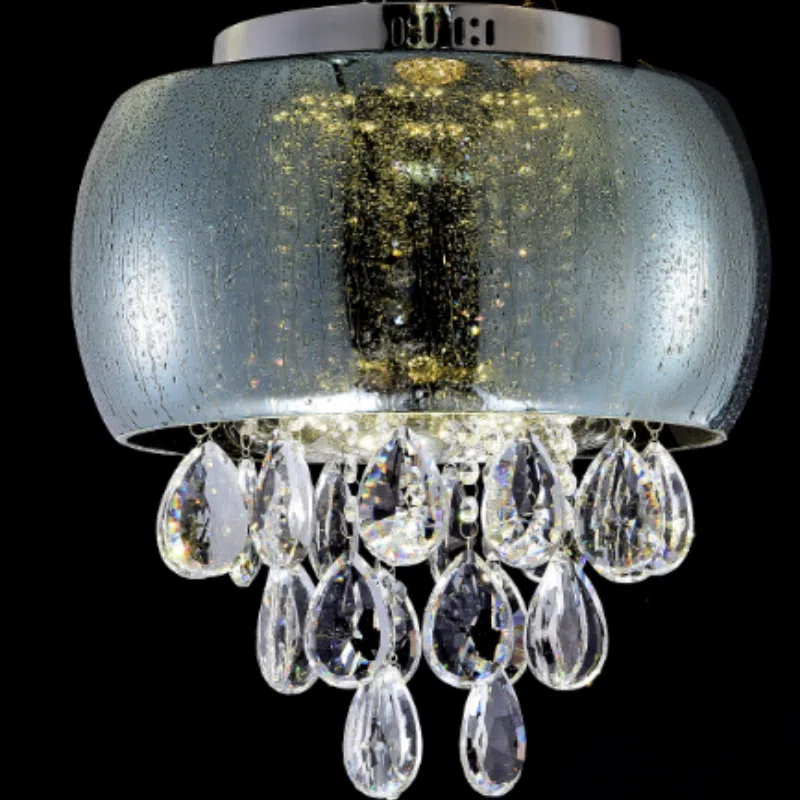 Gold Rose Glass Crystal Pendant Lamp in Glass and Crystal, product photograph