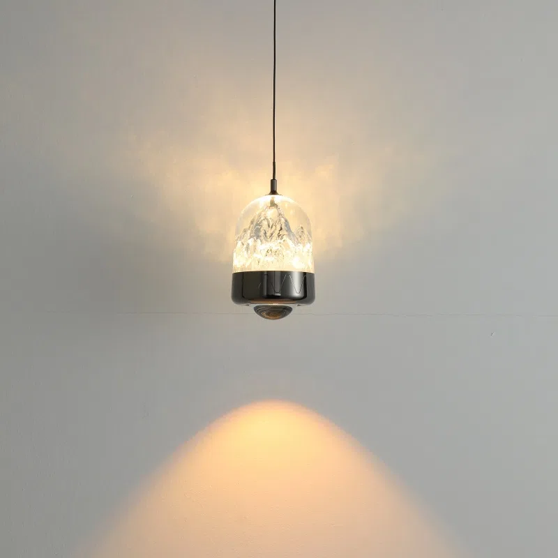 D11CM Golden Black Acrylic Pendant Lamp in Aluminum and Acrylic, product photograph