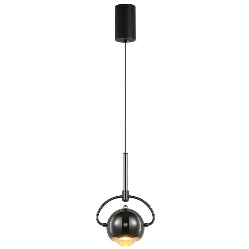 D10CM Golden Black Small Pendant Light in Aluminum and Acrylic, product photograph