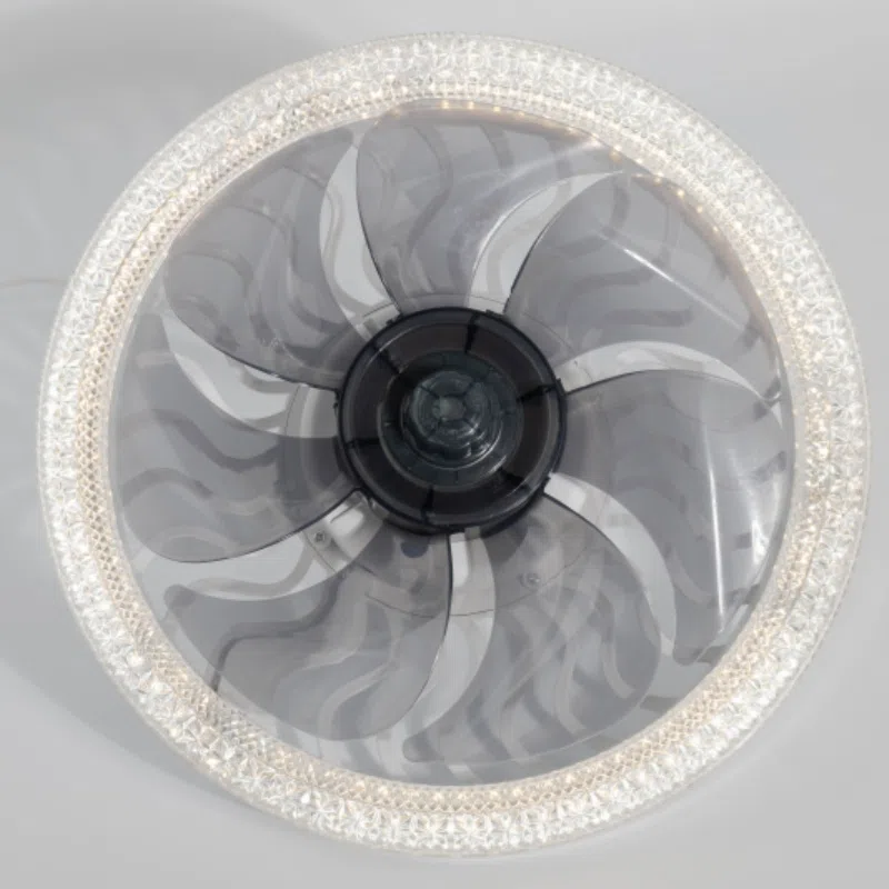 H13cm Metal Ceiling Fan Lamp in Metal and PC and Acrylic, product photograph