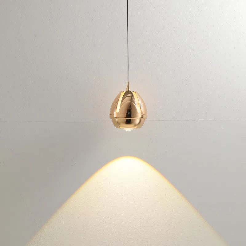 H14cm Aluminum Ball LED Pendant Light in Aluminum and Acrylic, product photograph