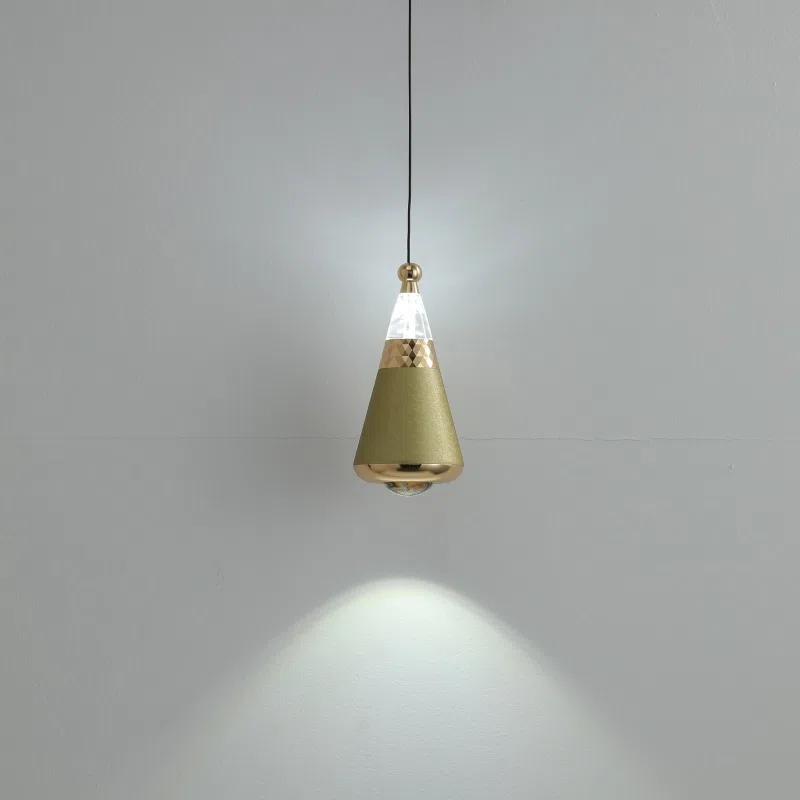 H19CM Cone Acrylic Pendant Lamp in Aluminum and Acrylic, product photograph