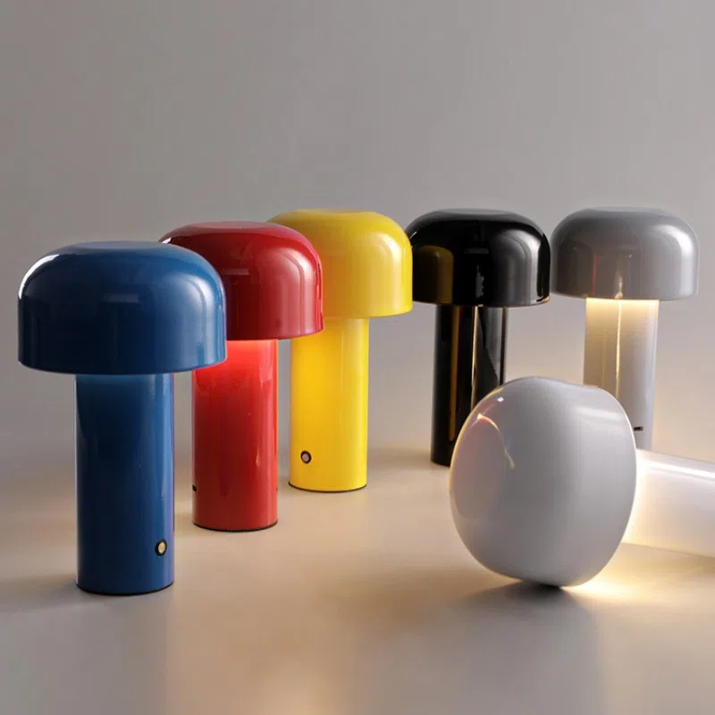 H21cm Mushroom Colourful Table Lamp in Iron, product photograph