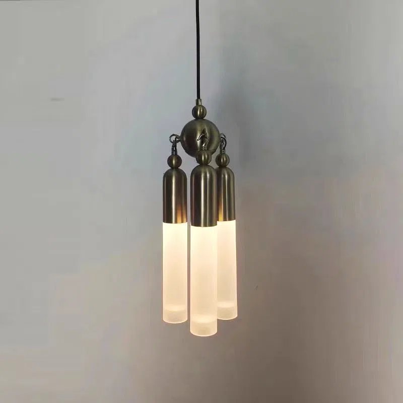 H45CM Metal Brushed Pendant Light in Iron and Acrylic, product photograph