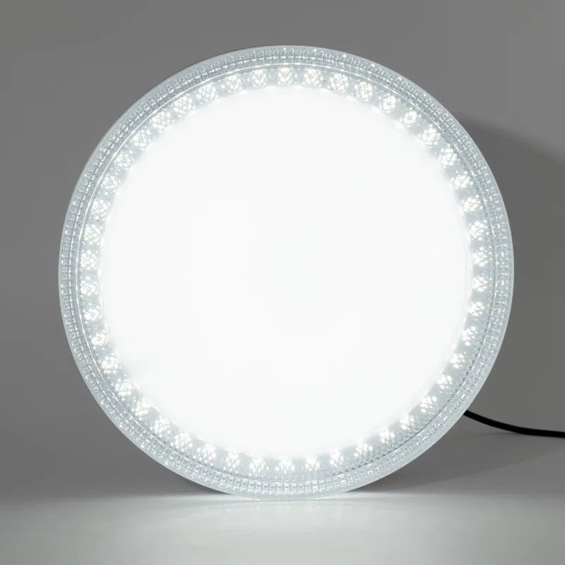 H4cm Round Rectangular Plastic Ceiling Light in Plastic, product photograph