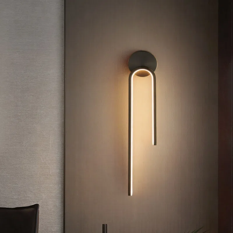 H55cm Iron Copper LED Wall Light in Iron and Copper, product photograph