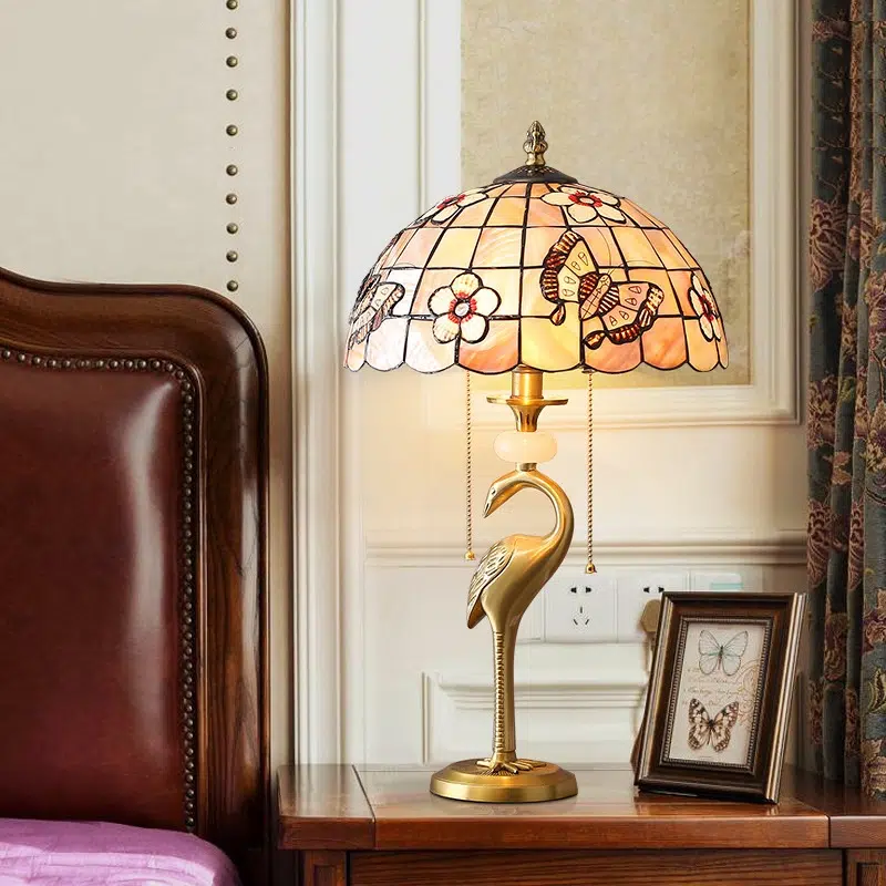 H56CM E26/E27 Copper Shell LED Table Light in Copper and Shell, product photograph