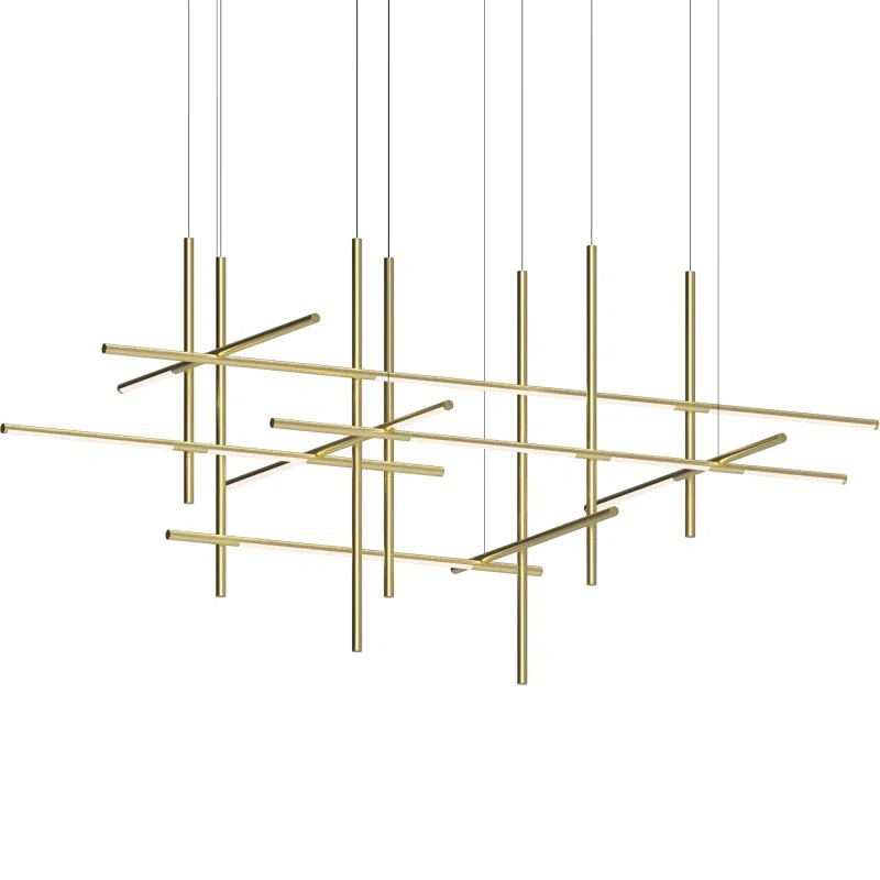 H80CM Linear LED Pendant Light in Iron, product photograph