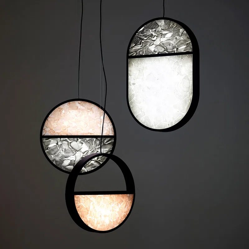 H150CM Hardware Acrylic Pendant Lamp in Hardware and Acrylic, product photograph