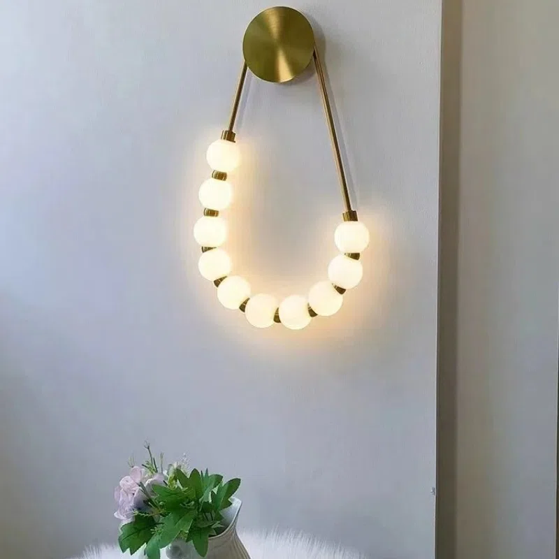 Iron Acrylic Ball LED Wall Lamp in Iron Plating and Acrylic, product photograph