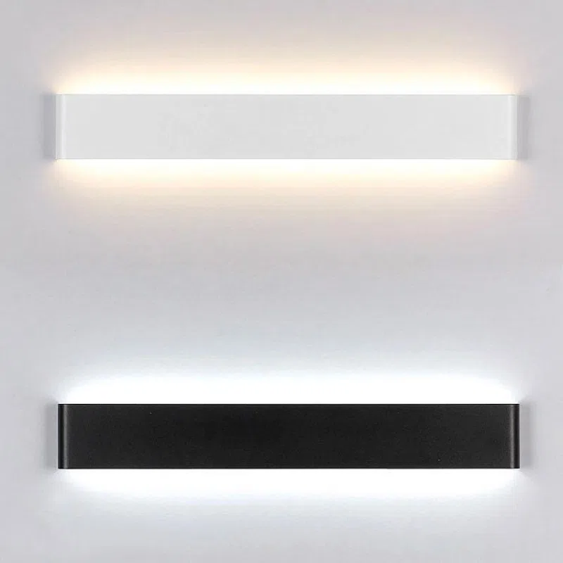 Iron Acrylic Black White LED Wall Lamp in Iron and Acrylic, product photograph