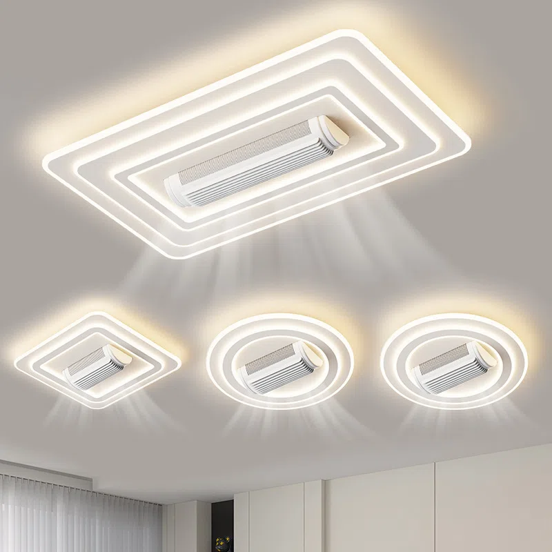 Iron Acrylic Remote Control Ceiling Fan Light in Metal and PC and Acrylic, product photograph