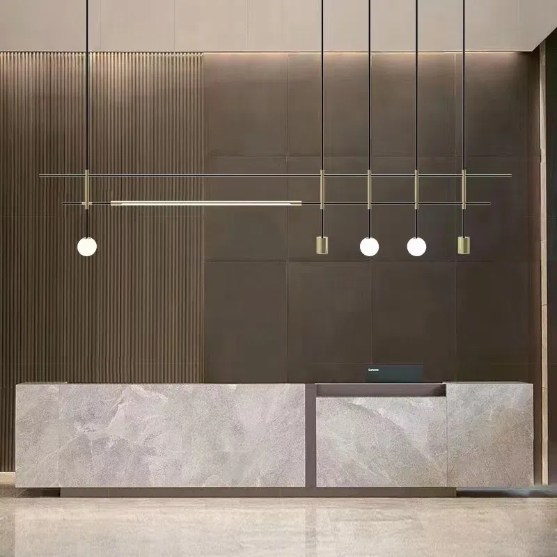 Iron Aluminum Long Pendant Light in Iron and Aluminum, product photograph