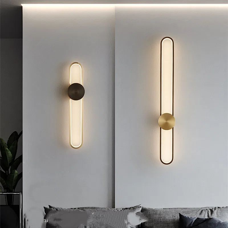 Iron Long Strip LED Wall Lamp in Iron, product photograph