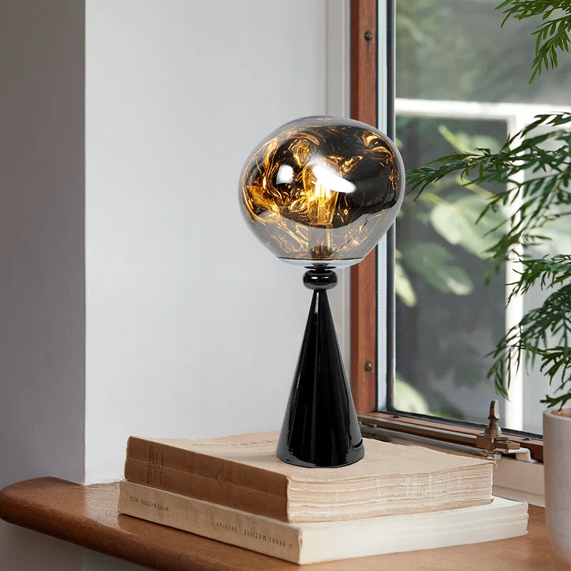 Iron Plating Acrylic Lava Table Lamp in Iron Plating and Acrylic, product photograph