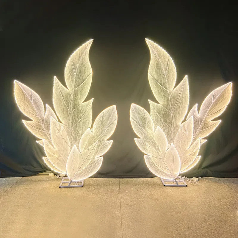 Leaf Luminous Wedding LED Floor Light in Iron and Fabric, product photograph
