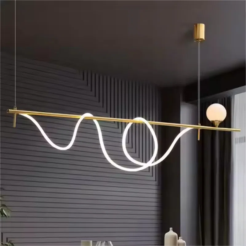 Linear Tube Silicone Pendant Lamp in Silicone and Metal, product photograph