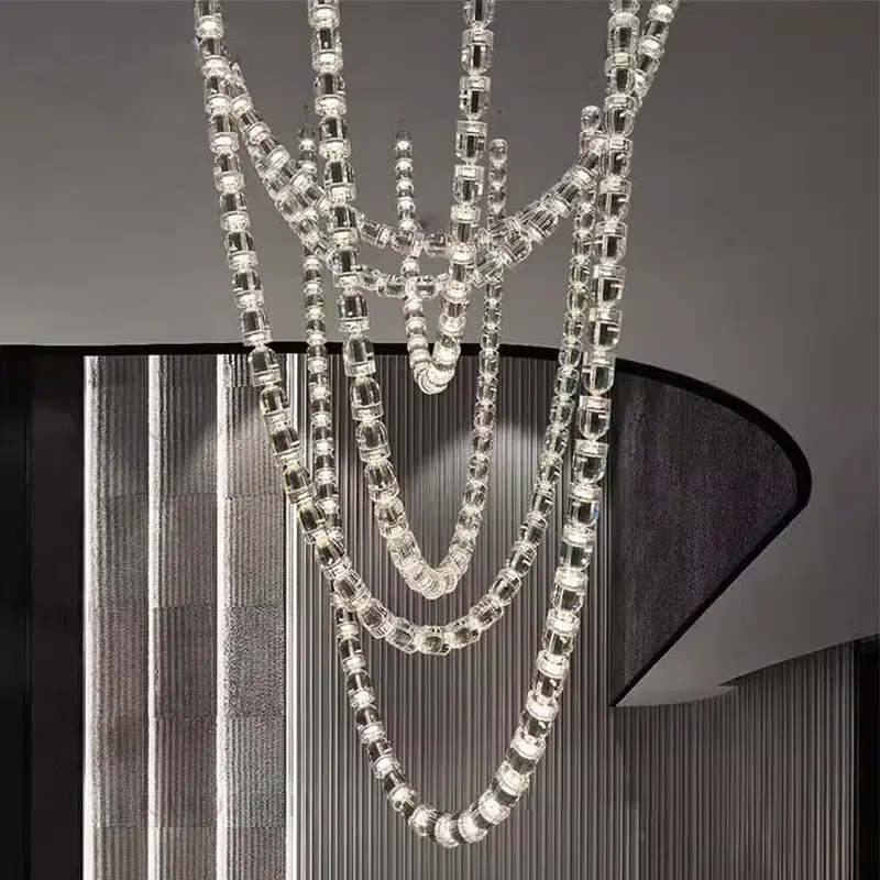 Metal Acrylic Linear Pendant Light in Metal and Acrylic, product photograph